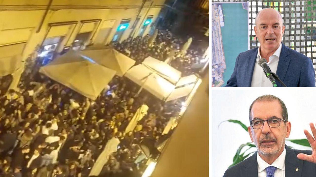 
	L'affollamento in via Cambini, a dx dall'alto Luca Salvetti e Giancarlo Dionisi

