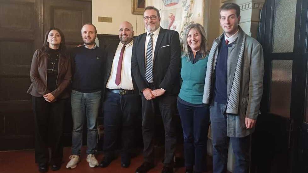 Da sinistra Inglese, Ghilardi, Tridente, il sindaco Franchi, Massi e Leggio