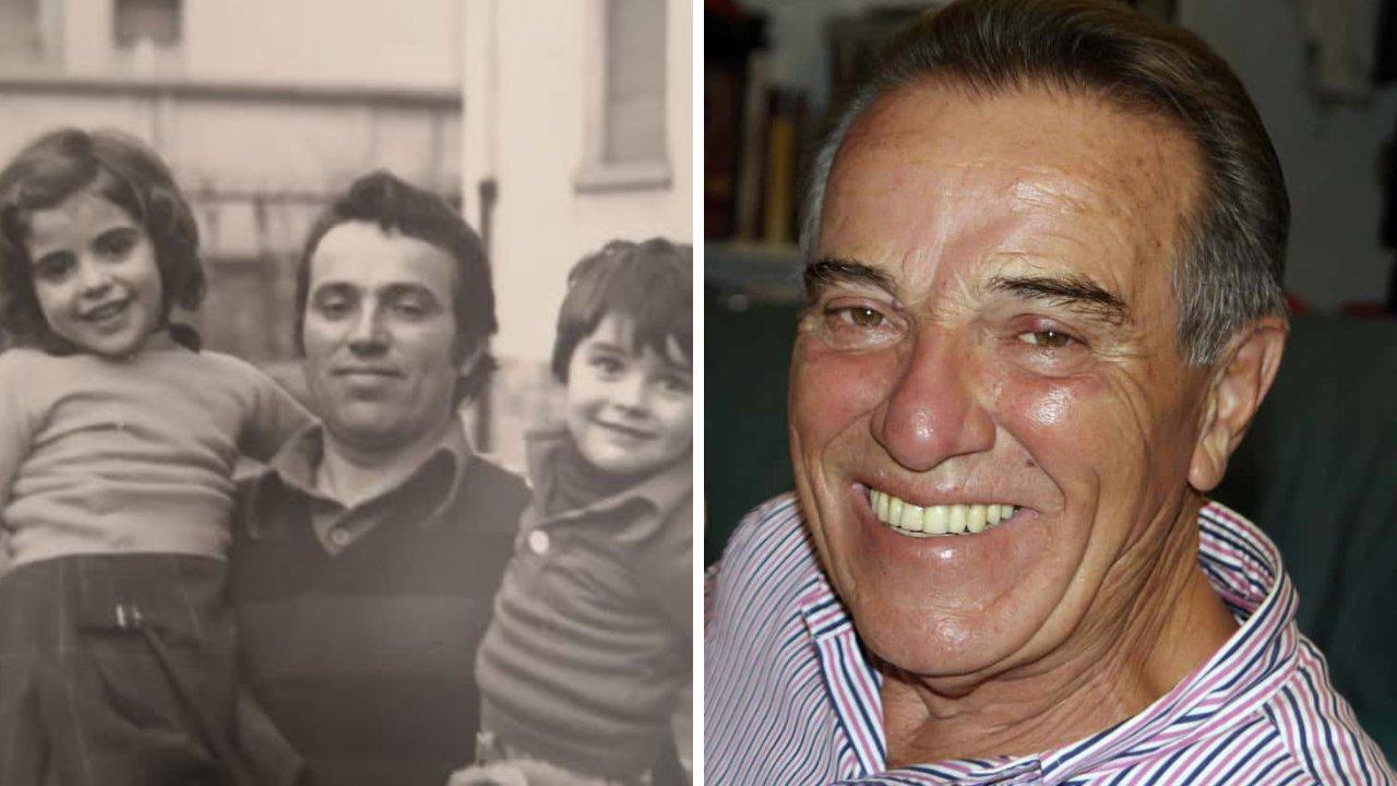 Alessandro Restante; a lato in una foto coi figli