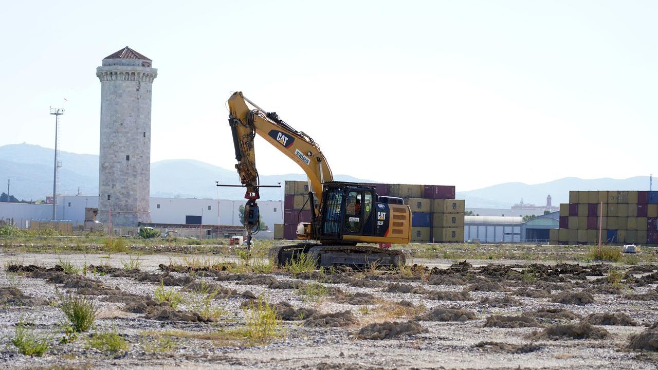 Il cantiere della Darsena Europa (foto Stick)