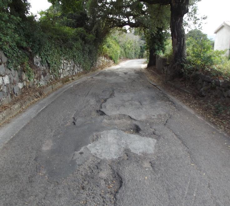 Voragini e pericoli su quella strada