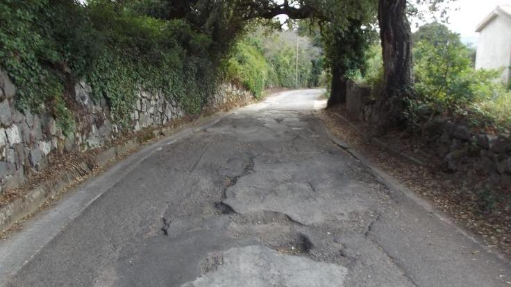 Voragini e pericoli su quella strada