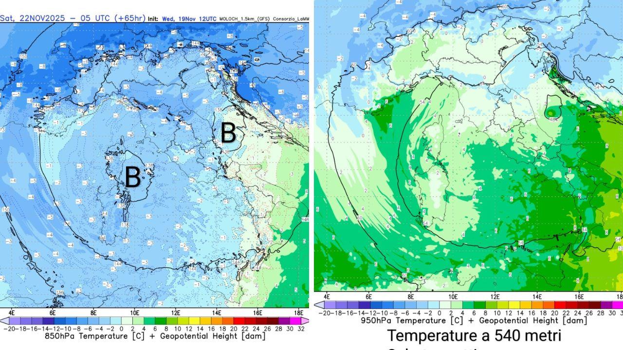 Due carte del Centro Meteo Toscana