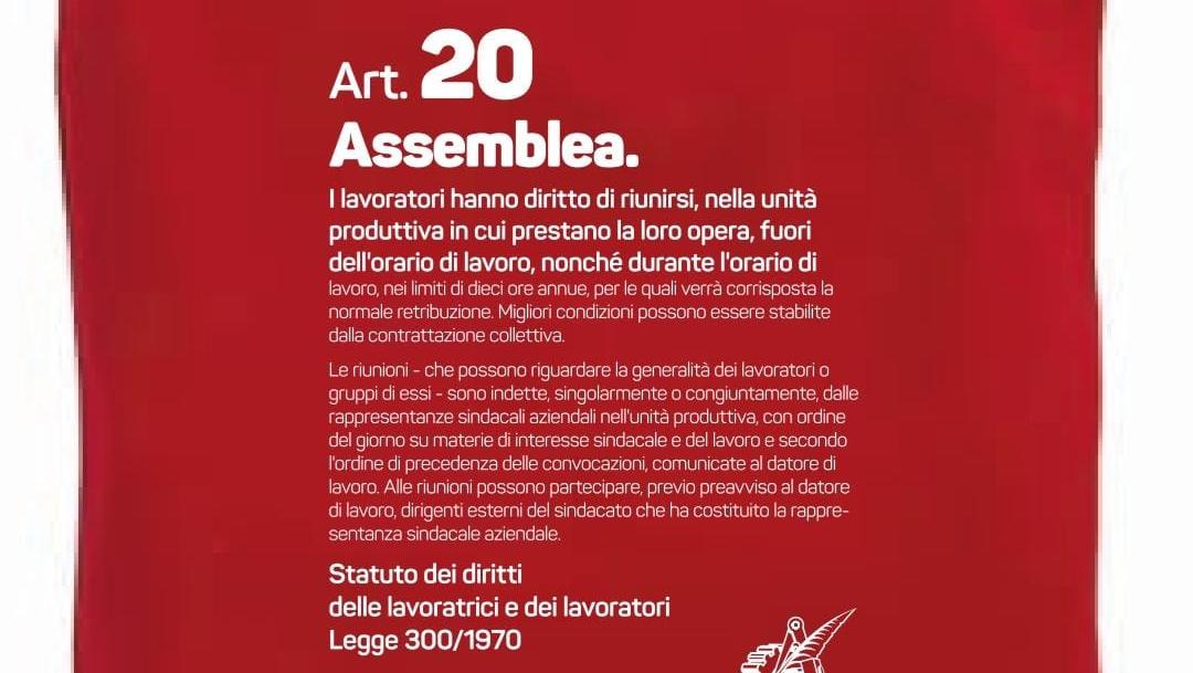 Interpump lascia fuori il delegato sindacale, Fiom distribuisce mille borse con impresso lo Statuto dei lavoratori
