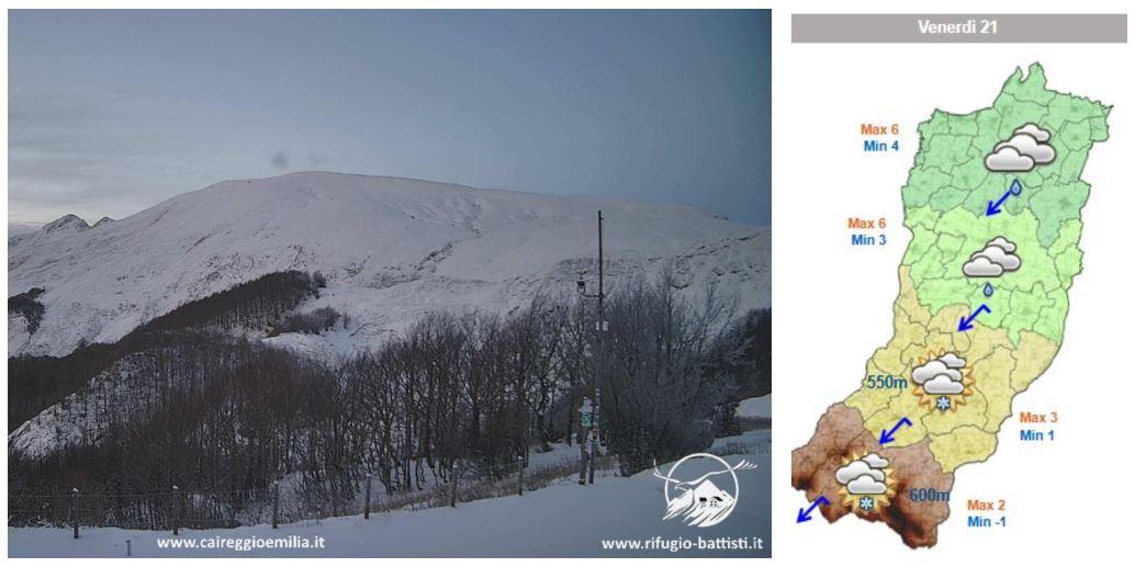 L’Appennino si prepara a imbiancarsi: attesi fino a 15 centimetri di neve. Le previsioni