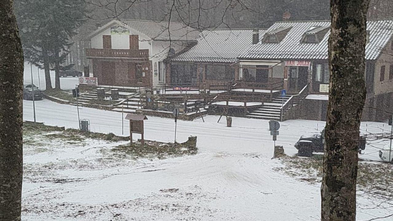 Neve sull'Amiata nella mattina di venerdì 21 novembre