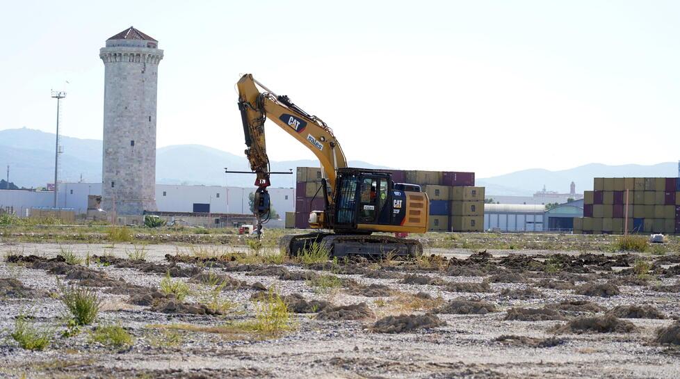 Il cantiere della Darsena Europa (foto Stick)