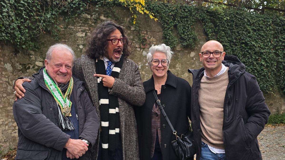 Borghese col sindaco Glielmi, l'assessora Babiloni e Maurizio Fini