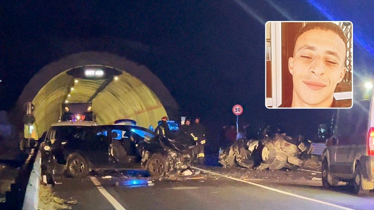 I mezzi coinvolti nell'incidente (foto Nucci) e la vittima, Oussama Dbiri