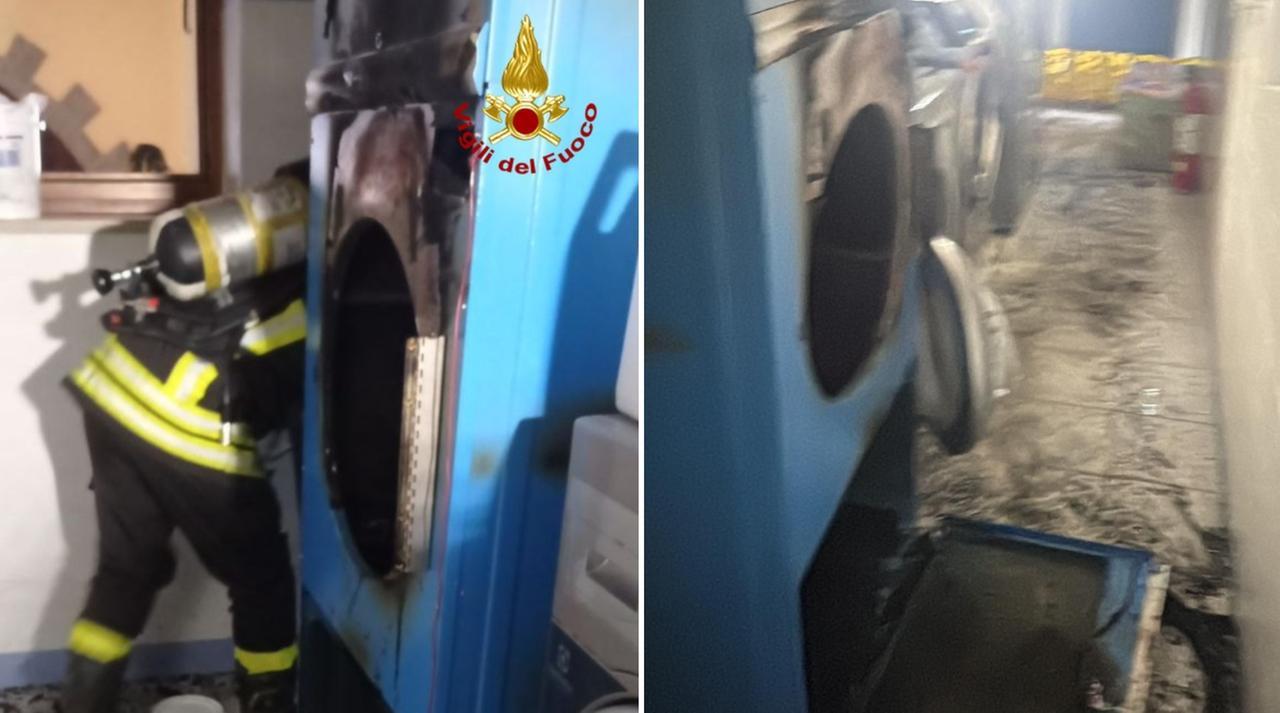 
	La lavanderia della Cra dopo l'incendio

