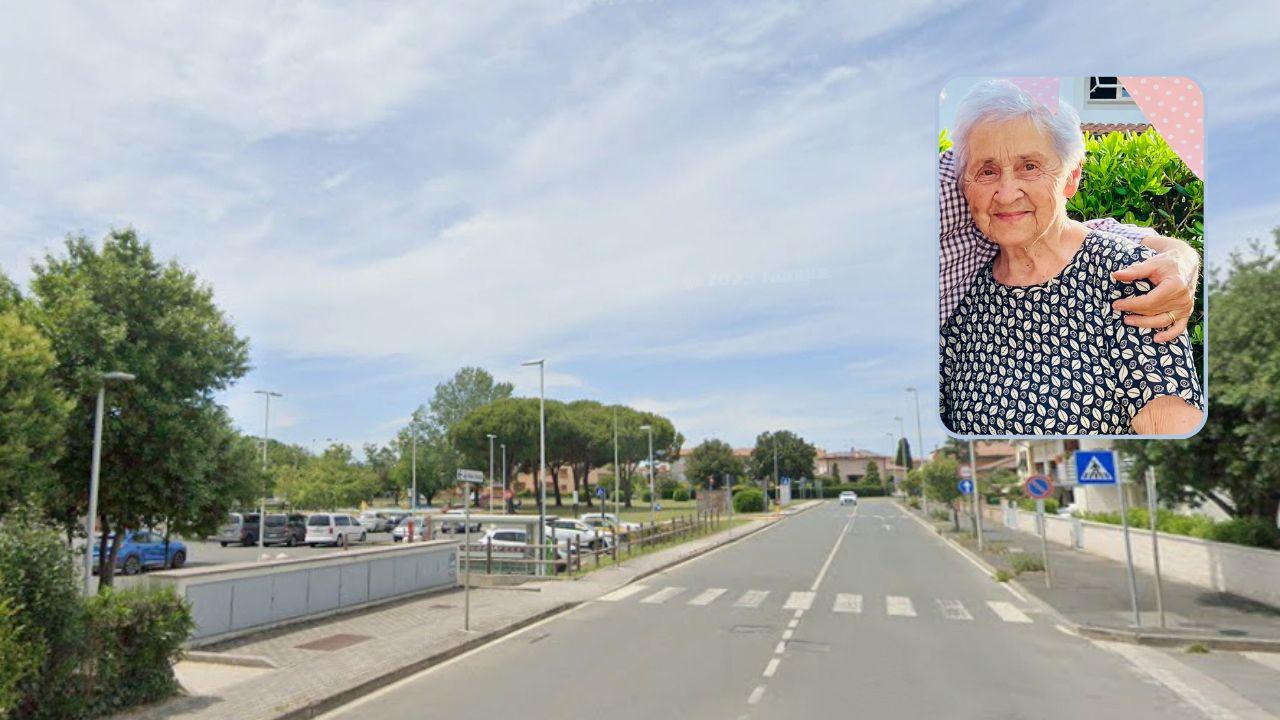 L'attraversamento pedonale e la 94enne