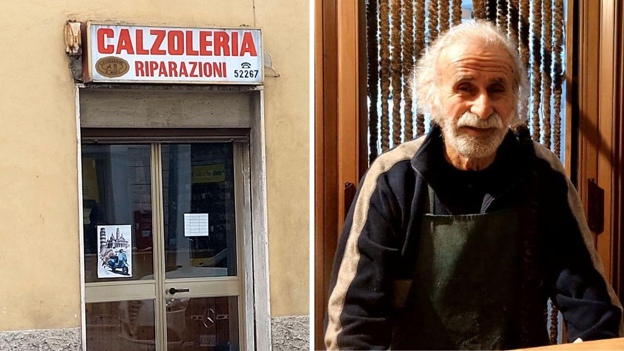 L’ingresso della “Calzoleria” e Ademaro Burgalassi