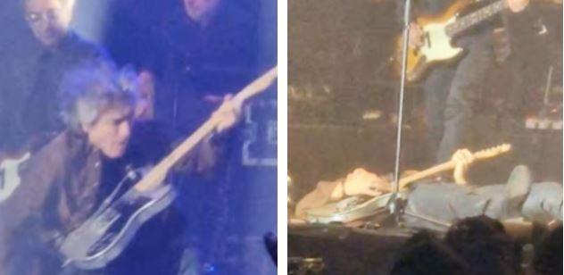 «Cadremo ballando», Ligabue inciampa sul palco sulle note di “Balliamo sul mondo”