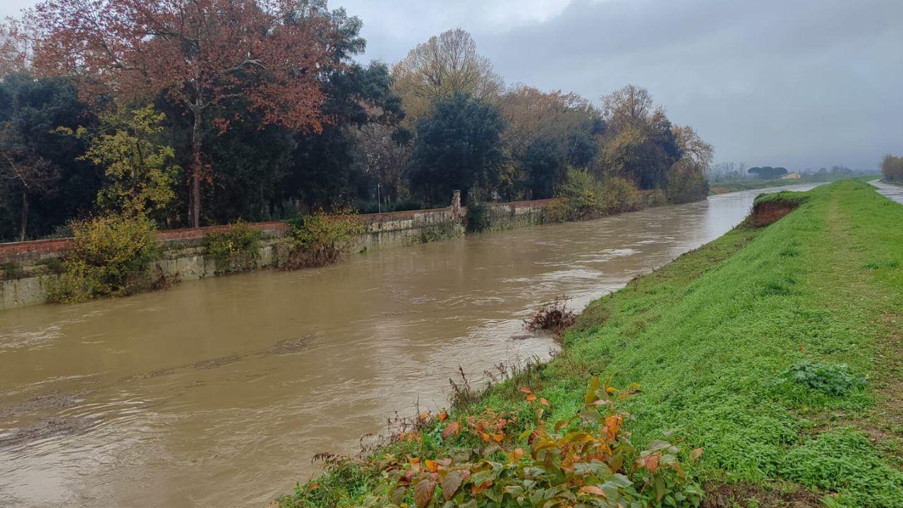 Il livello del corso d'acqua a fianco della Provinciale