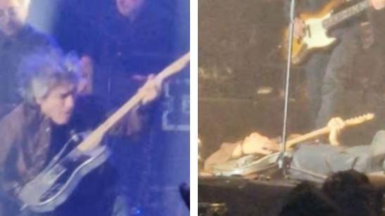 Ligabue cade sul palco del Palapanini sulle note di “Ballando sul mondo”