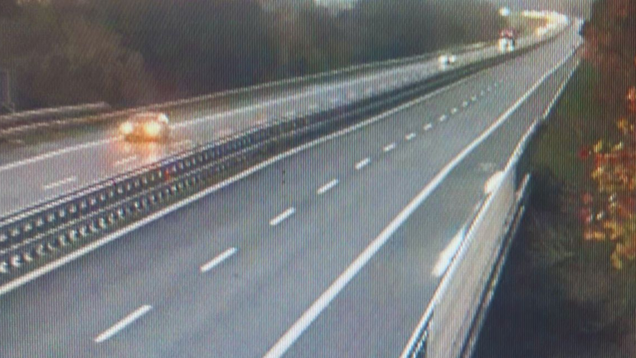 Il tratto autostradale con il blocco del traffico
