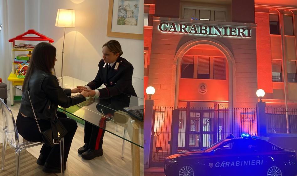 Olbia, lotta alla violenza sulle donne: la caserma dei carabinieri si illumina di arancione