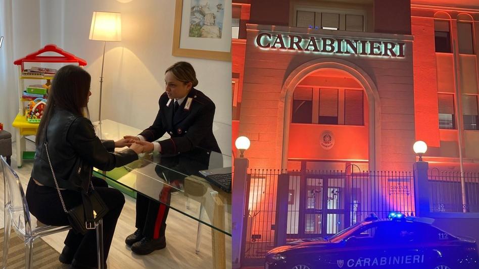 Olbia, lotta alla violenza sulle donne: la caserma dei carabinieri si illumina di arancione