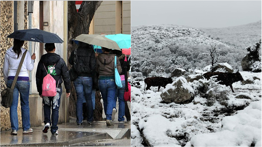 Nuovo fronte freddo: neve su Gennargentu e Limbara. Piogge e rovesci su Gallura, Sassarese e Logudoro – Previsioni e mappa