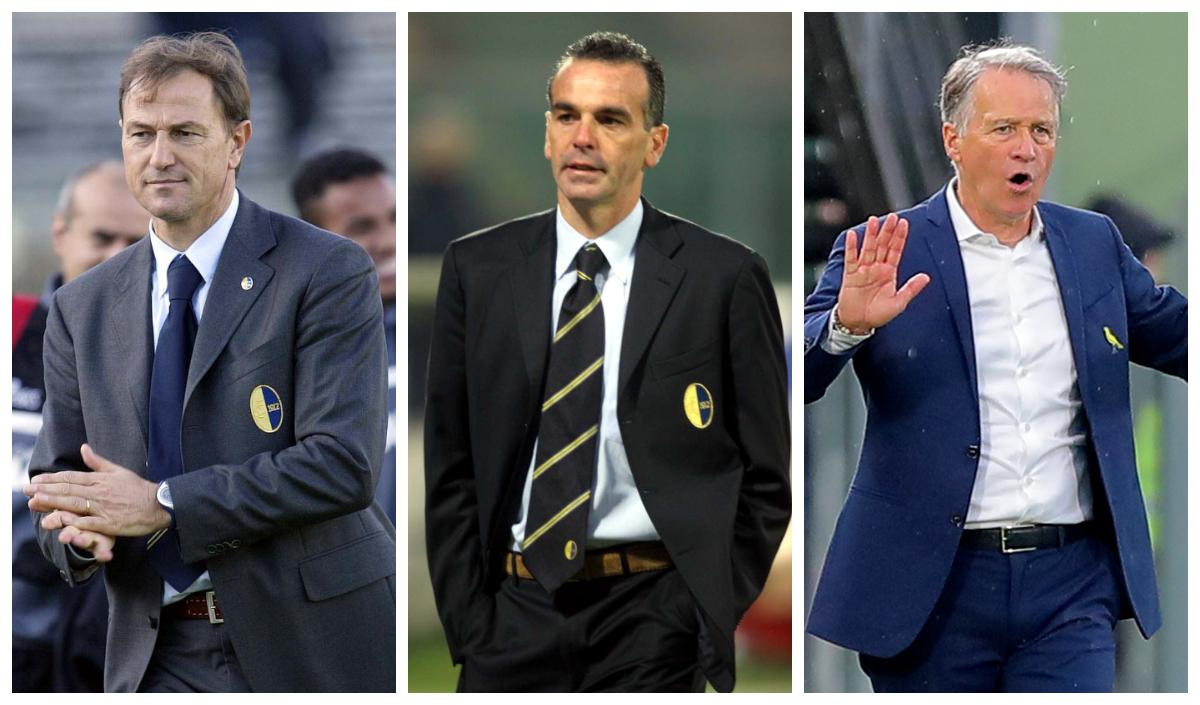 
	Gianni De Biasi, Stefano Pioli e Attilio Tesser sulla panchina giallobl&ugrave;

