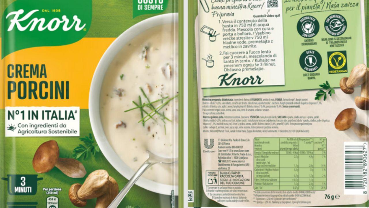 Richiamo precauzionale Knorr: corpi estranei nella crema di porcini