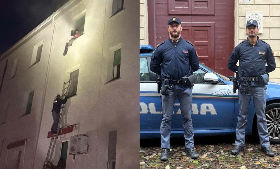 Ferrara, salvano i residenti dall’incendio. Poliziotti omaggiati in tutta Italia
