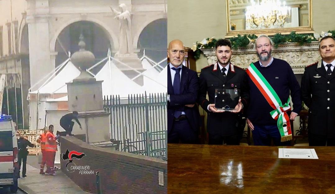 Salvò una donna nel fossato del Castello di Ferrara, premiato il giovane carabiniere