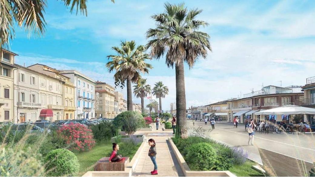 Un rendering del progetto preliminare della nuova Passeggiata