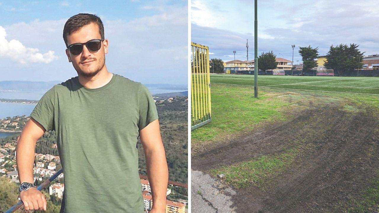 Matteo Legler e il campetto della tragedia (Foto: Agenzia BF)