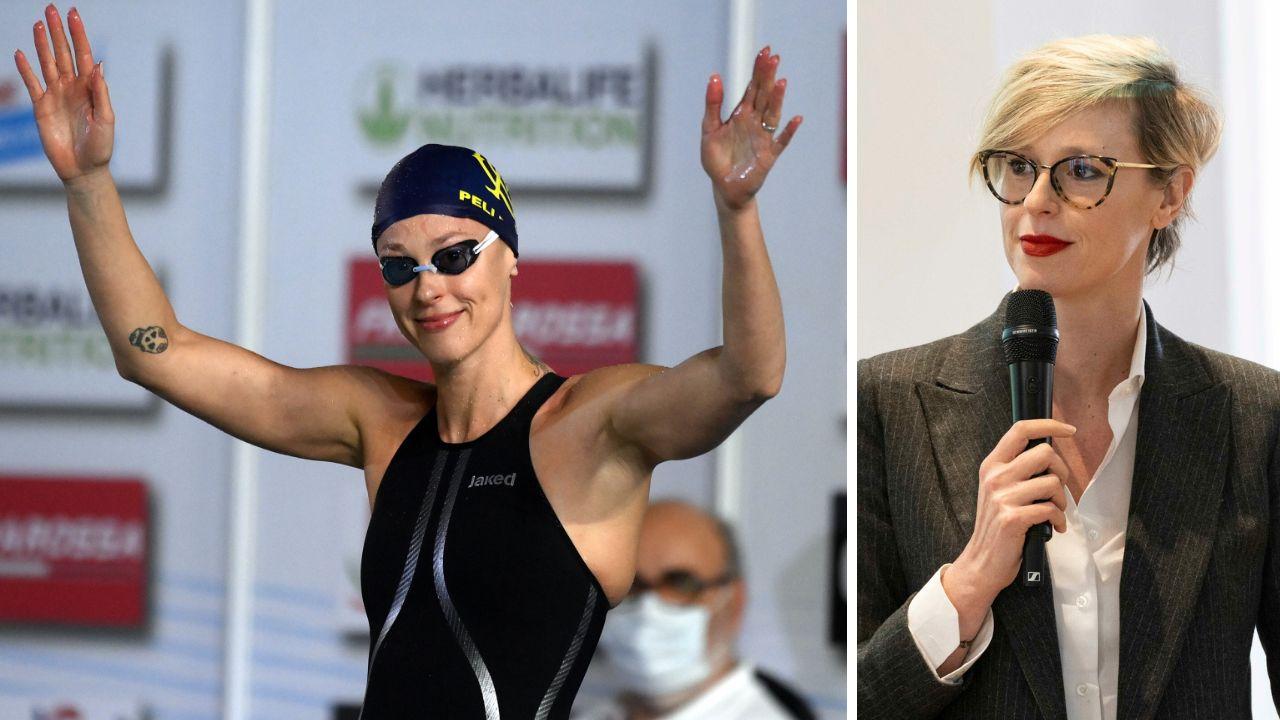 Federica Pellegrini dopo la vittoria della sua ultima gara e durante un evento