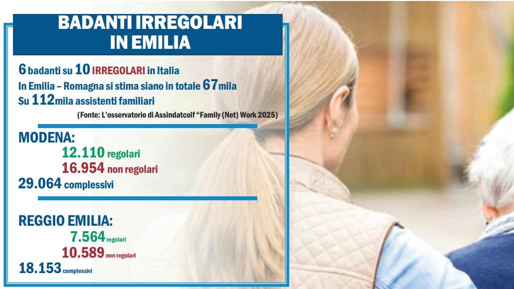 Badanti, il 60% a Modena e Reggio lavora in nero: sono più di 27mila