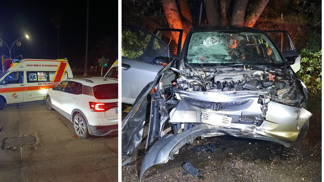 Alghero, due incidenti nel pomeriggio: un’auto fuori strada e uno scontro con un’ambulanza