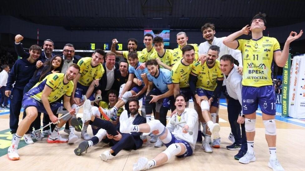 L'esultanza di Modena dopo la vittoria