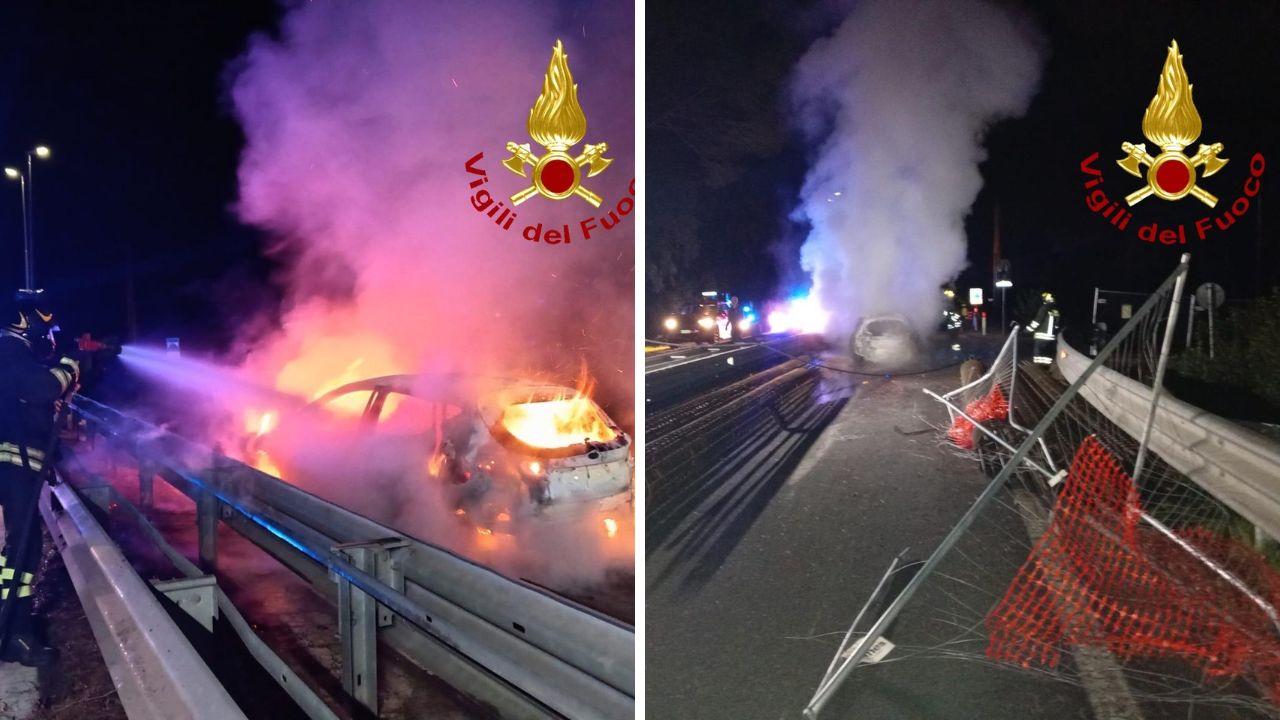 
	La macchina coinvolta nell'incidente a bordo della quale viaggiavano quattro giovani

