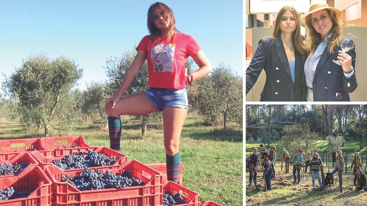 Augusta Bargilli nella sua azienda che produce vino in Friuli, a dx con la figlia Aloisa e una scena del film