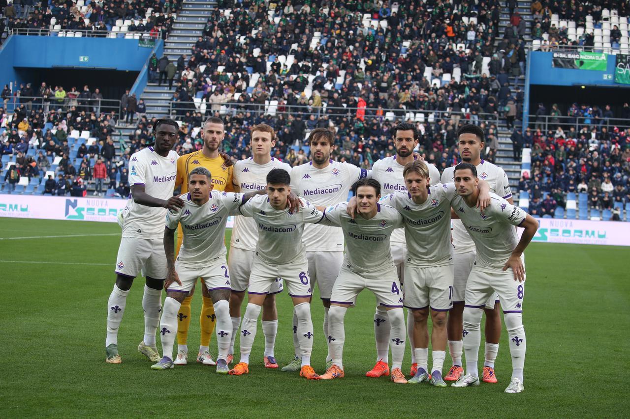
	La Fiorentina prima dell'inizio della partita contro il Sassuolo

