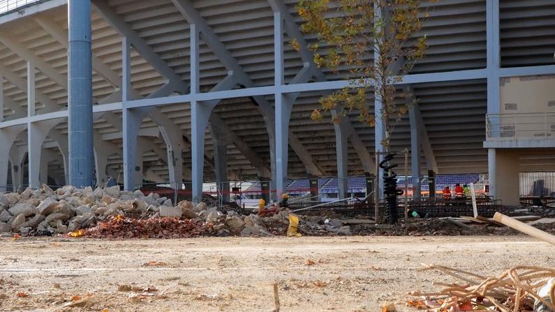 La curva Fiesole vista dall’esterno. In questo momento è interdetta per il cantiere