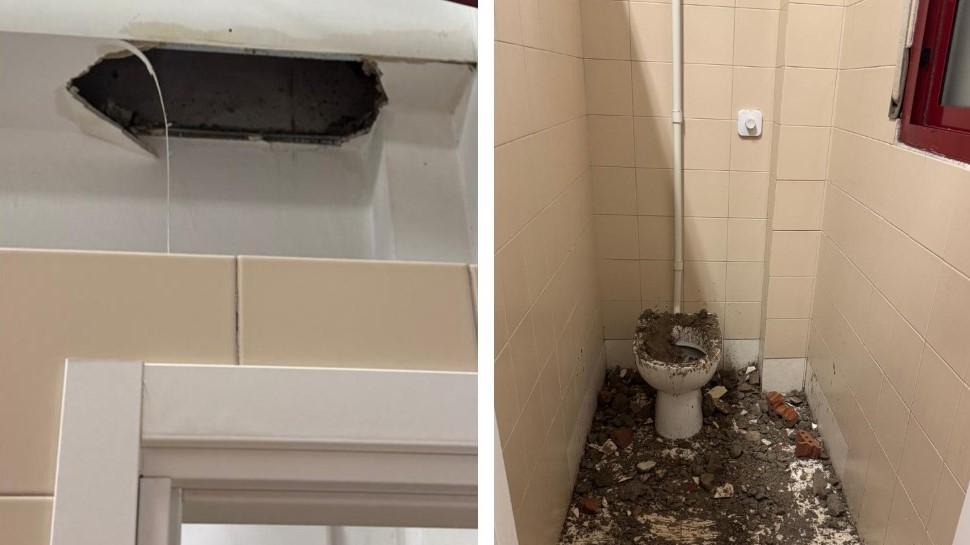 Il crollo del controsoffitto