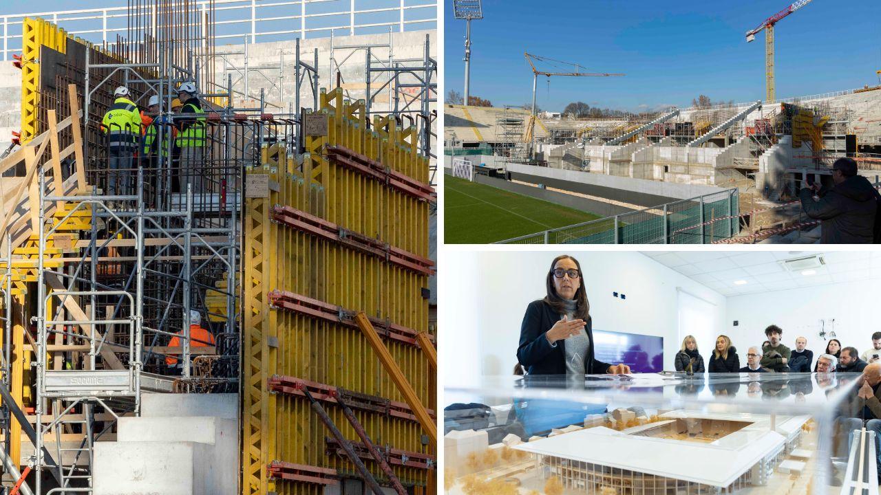 Il cantiere e alcuni momenti della conferenza 