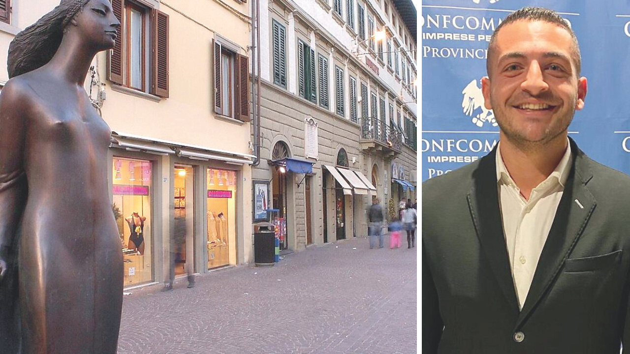 
	Uno scorcio di Pontedera e Lorenzo Nuti di Confcommercio

