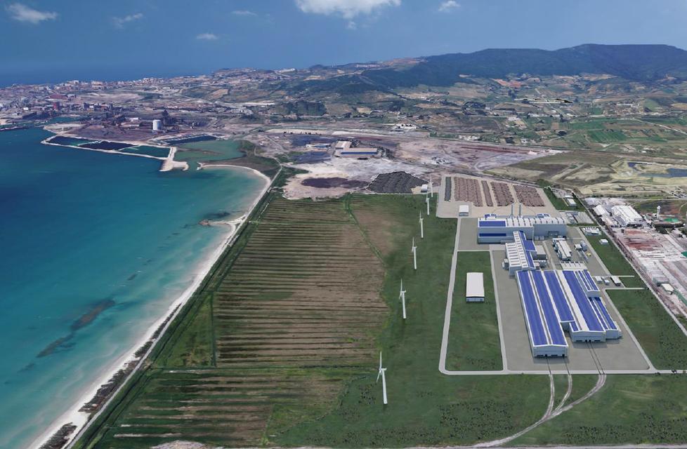
	Un rendering dell&rsquo;acciaieria elettrica Metinvest Adria nelle aree di Ischia di Crociano a Piombino

