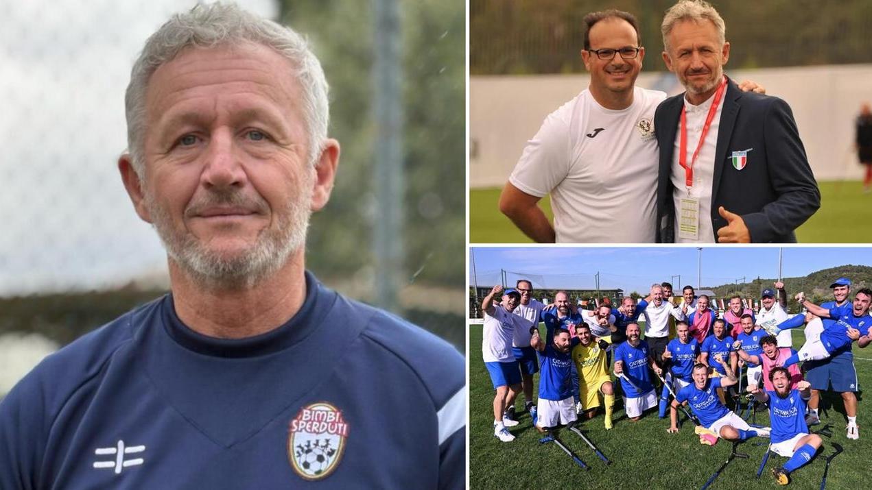 Renzo Vergnani con la tuta dei "Bimbi Sperduti", Zarzana e la Nazionale