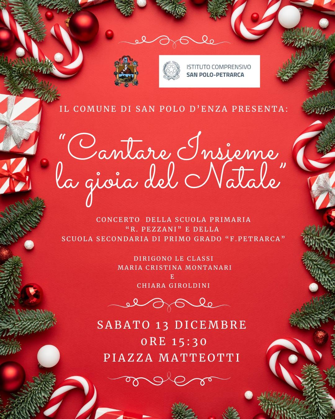 Le scuole di San Polo d’Enza cantano insieme il Natale in piazza Matteotti