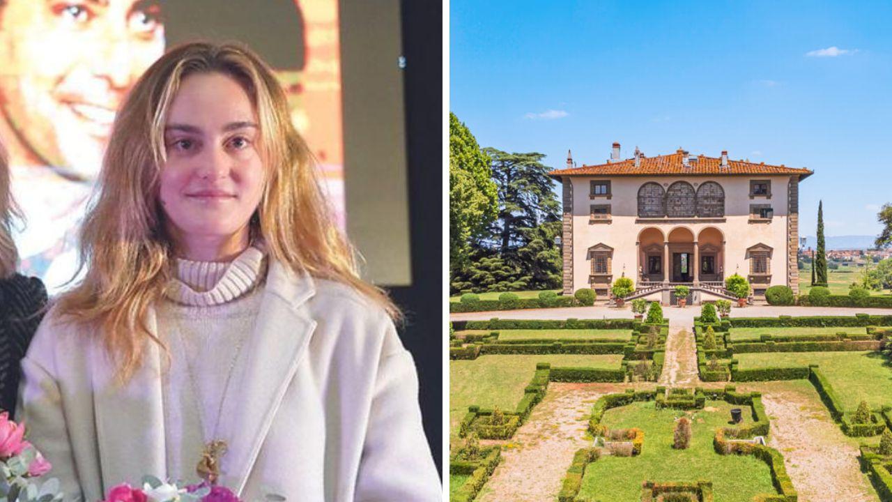 Virginia Asia Agnelli e una veduta di Villa Varramista