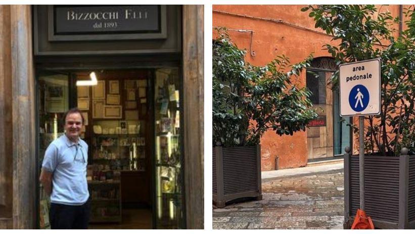 Il libraio del centro storico che si prende cura delle fioriere e cancella le scritte sui muri