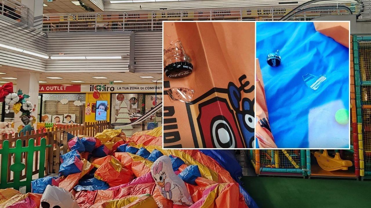 Sassari, cocci di vetro nel gonfiabile per i bambini, ipotesi atto doloso: indaga la polizia locale