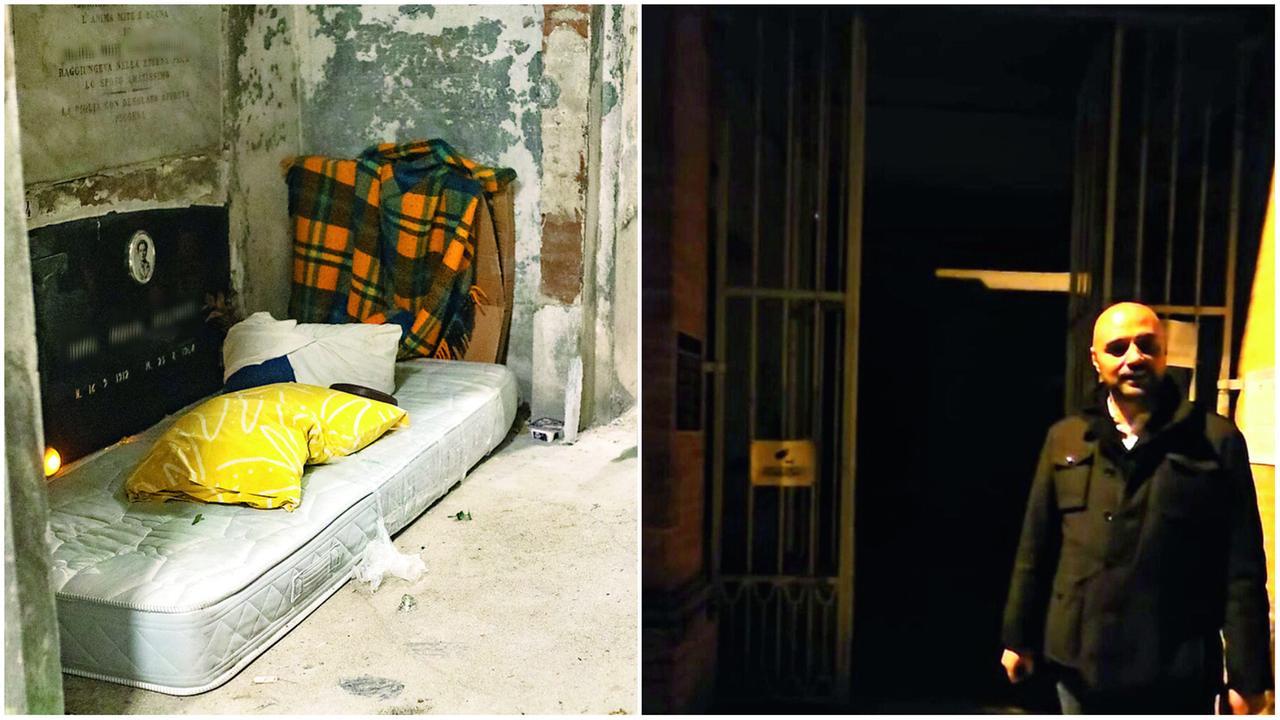 Mattia Meschieri al cimitero di San Cataldo