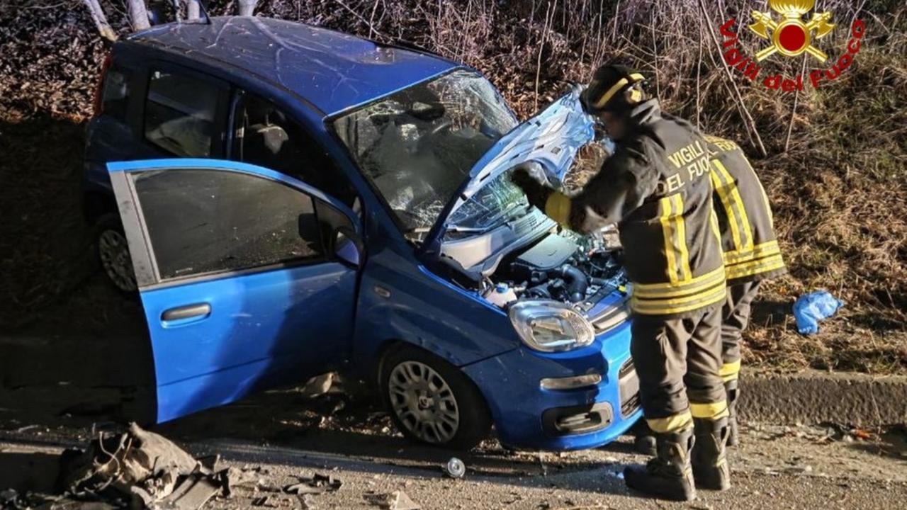 La Fiat Panda distrutta