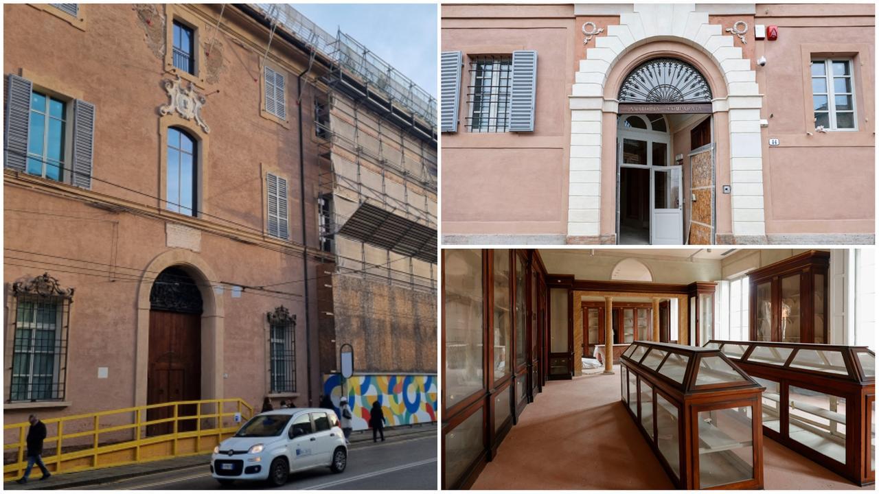 Sant'Agpstino: la porzione di facciata scoperta e il cantiere