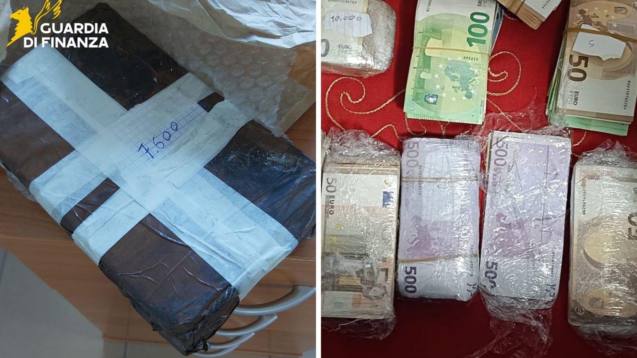 
	I soldi e il materiale sequestrati nel blitz

